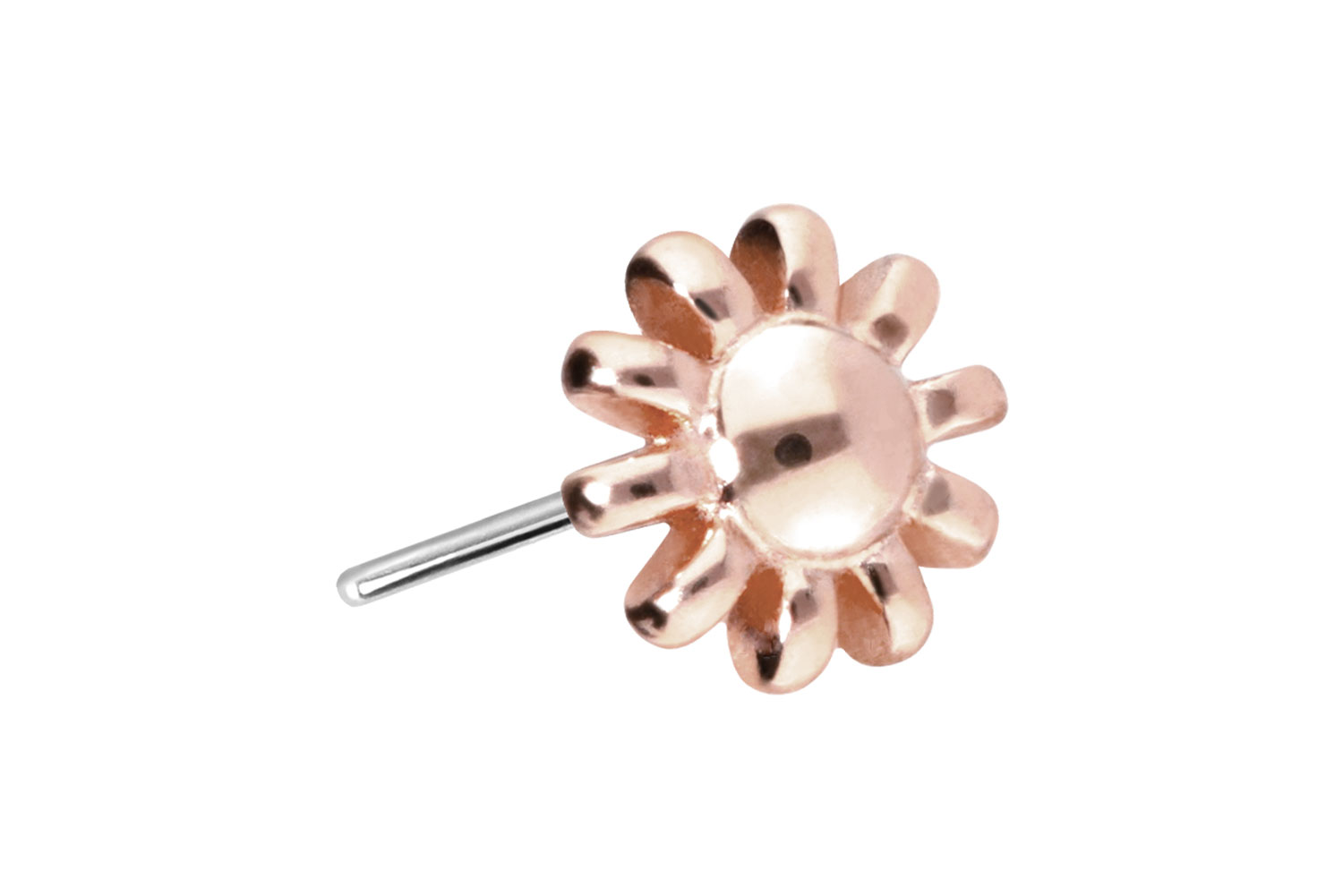 14 Karat Gold Aufsatz mit Titan Push Pin BLUME von Piercingline